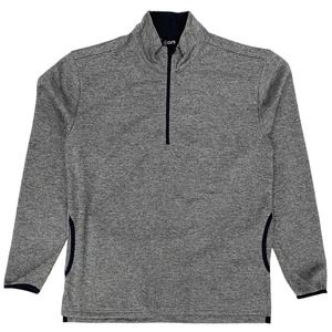 Cuts Clothing Men's 1/4 Quarter Zip Pullover Split Hem Fleece Sweatshirt - Grey
